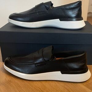 Sleek Black Leather Slip-On Loafers